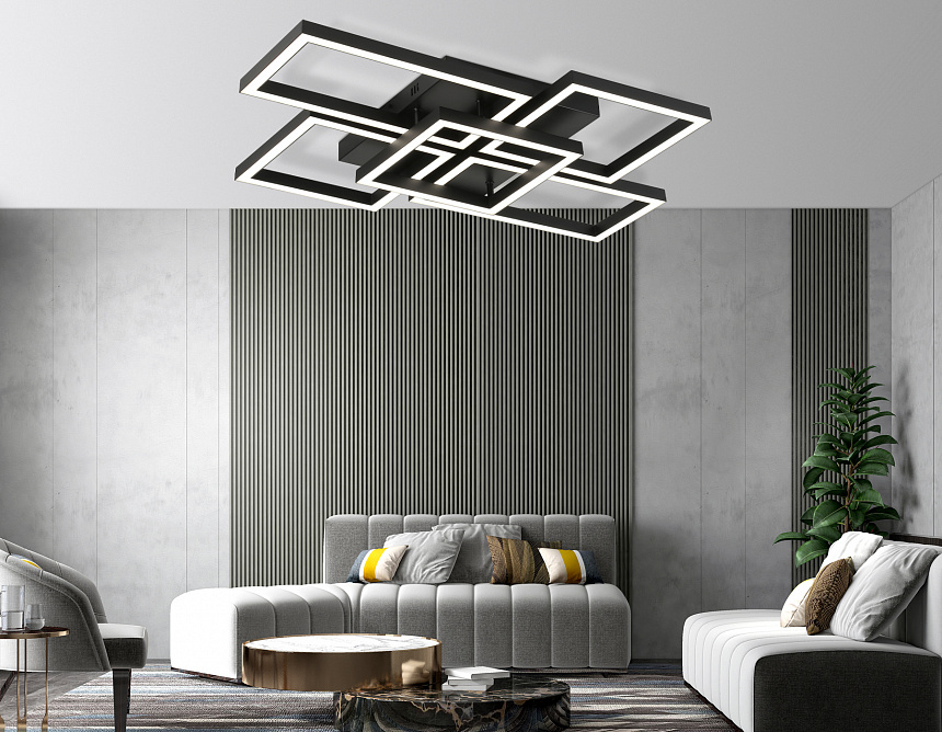FA1012/4+1 BK черный 90W 3000K-6400K 710*490*95 (ПДУ ИК) FA1012/4+1 BK черный 90W 3000K-6400K 710*490*95 (ПДУ ИК)