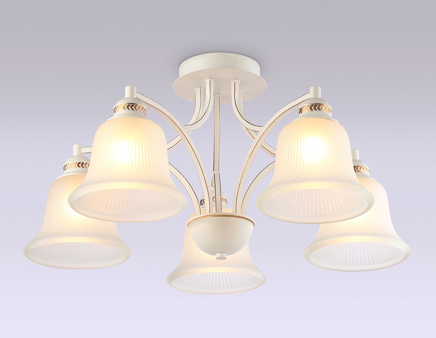 TR3050/5 WH/GD/FR белый/золото/белый матовый E27/5 max 40W D630*320