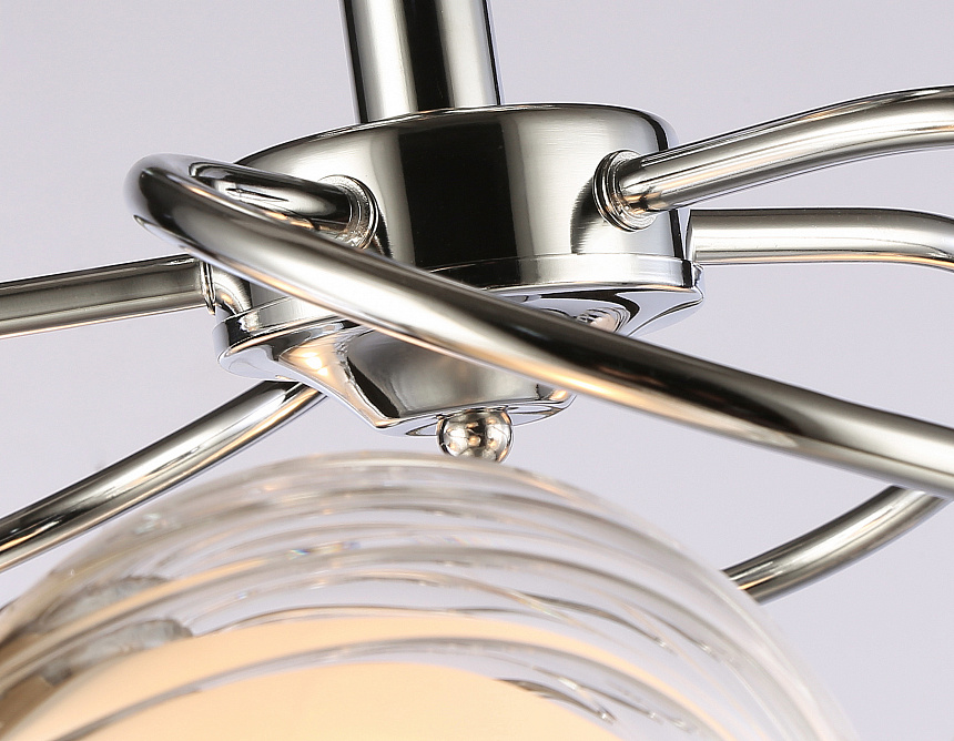 TR3198/5 CH/CL/FR хром/прозрачный/белый матовый E27/5 max 40W D600*485