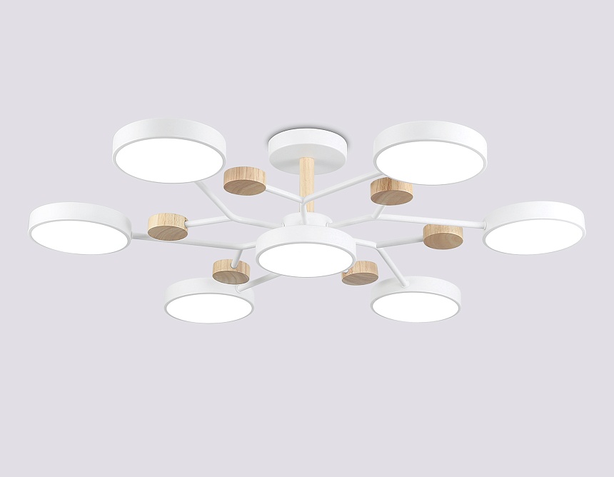 FL4864/7 WH/WD белый/дерево 126W 3000-6000K D830*190 (без ПДУ)