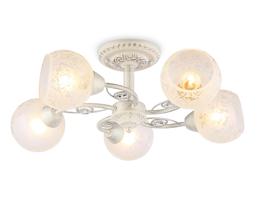 TR3062/5 WH/SL/FR белый/серебро/белый матовый E27/5 max 40W D615*245