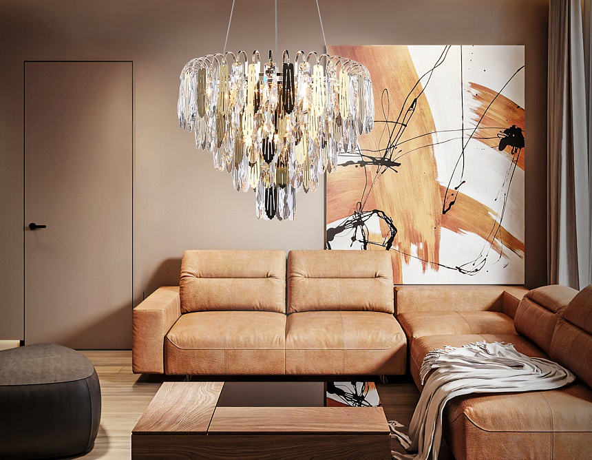 TR5256/8 SGD/CL золото/прозрачный E27*8 max 40W D500*350