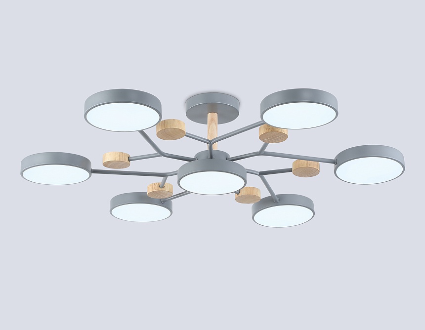 FL4865/7 GR/WD серый/дерево 126W 3000-6000K D830*190 (без ПДУ)