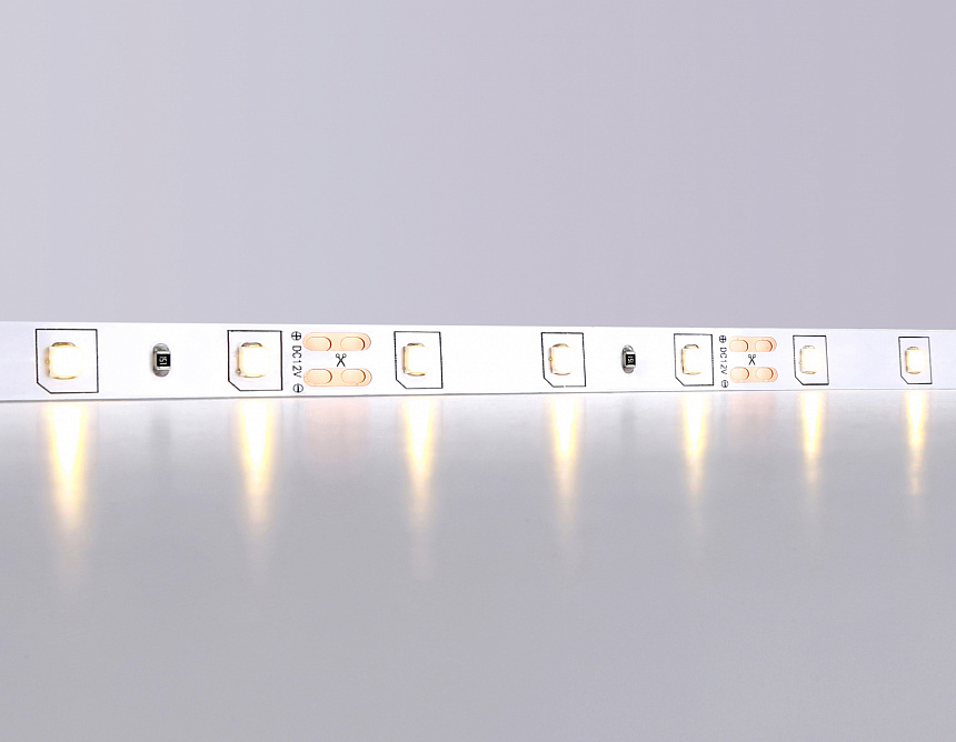 GS1001 2835 60Led/ 4.8W m/ 12V IP20 3000K/ 5000*8*1.2mm (2 конт.)
