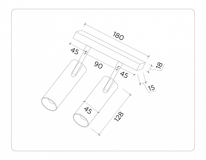 GL3901/2 WH белый LED 20W 4200К 48V 24° 180*45*182