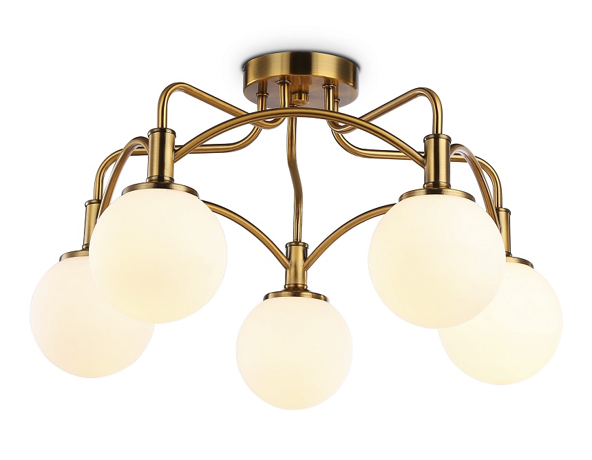 TR3212/5 GD/FR золото/белый матовый  E27*5 max 40W D560*302