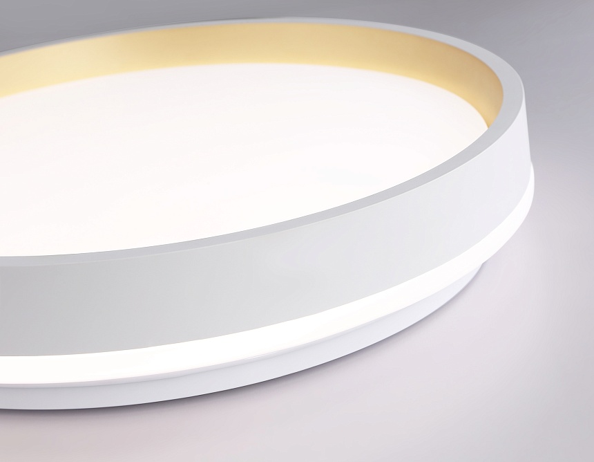 FZ601 WH/GD белый/золото IP20 46W 3000K-6500K+RGB D390*80 (ПДУ ИК)