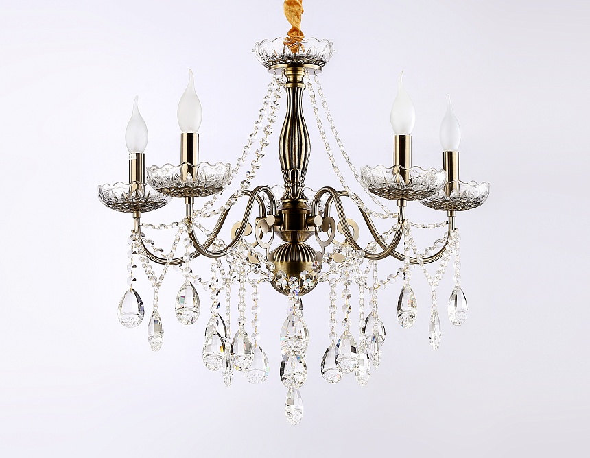 TR4949/5 SB/CL бронза/прозрачный E14/5 max 40W D620*585