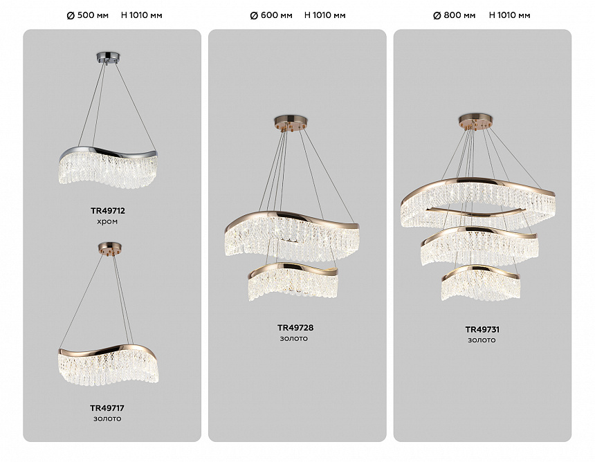 TR49717 GD золото 34W 3000K/4200K/6400K D500*1010 (Без ПДУ)