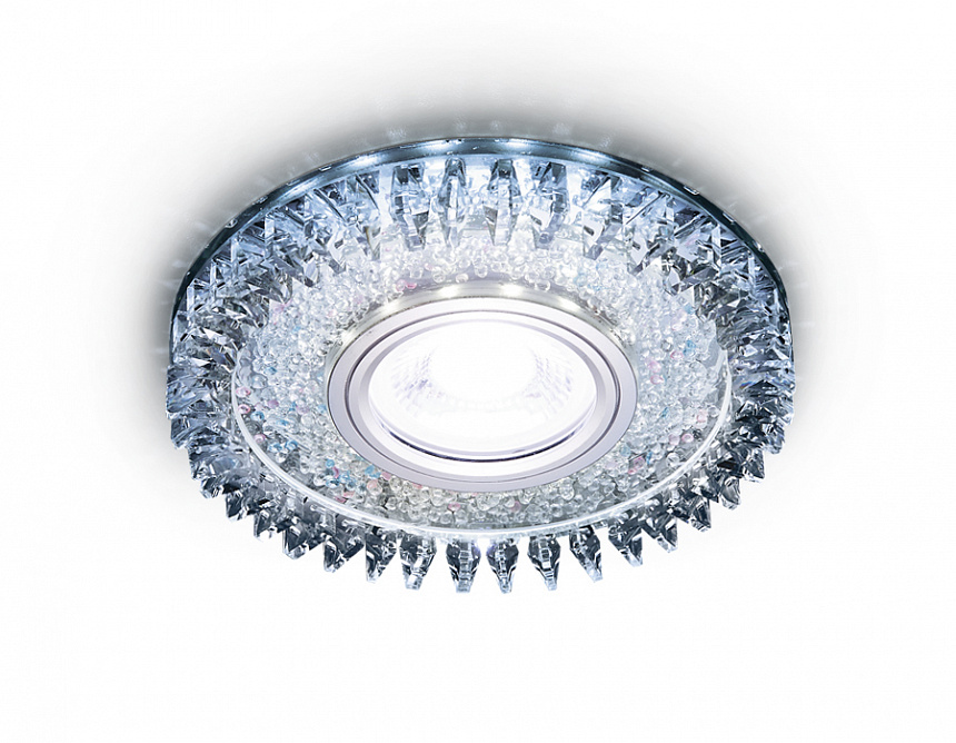 S389 CH хром/прозрачный хрусталь/MR16+3W(LED COLD)