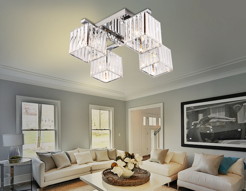 TR5213/4 CH/CL хром/прозрачный E27/4 max 40W 630*630*220