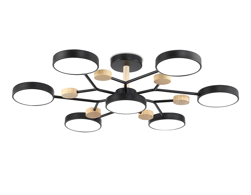 FL4866/7 BK/WD черный/дерево 126W 3000-6000K D830*190 (без ПДУ)