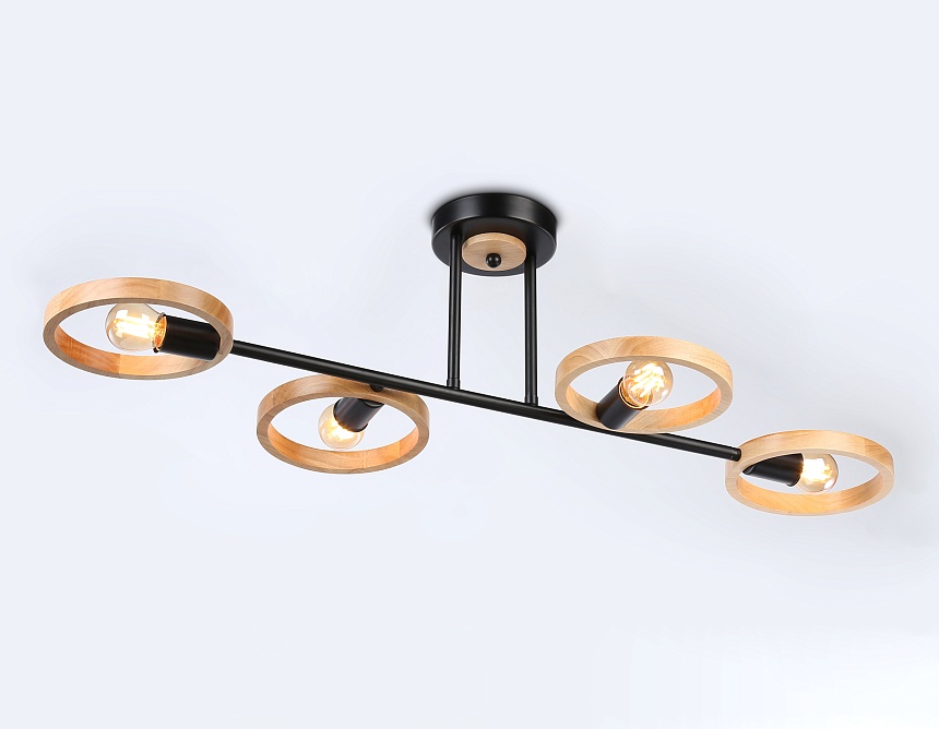 TR8248/4 BK/LWD черный/светлое дерево E27/4 max 40W 840*360*220