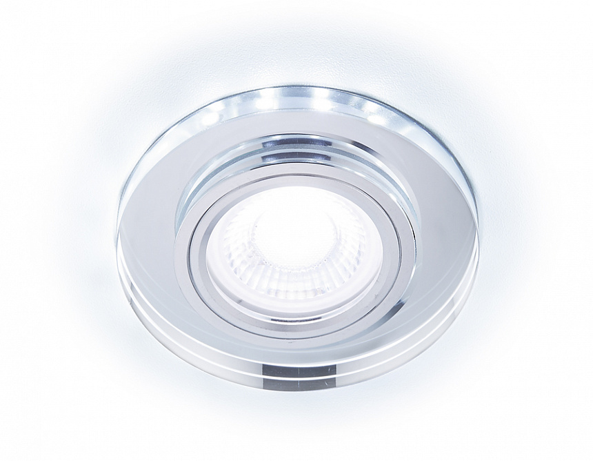 S214 CL хром/прозрачный /MR16+3W(LED COLD)