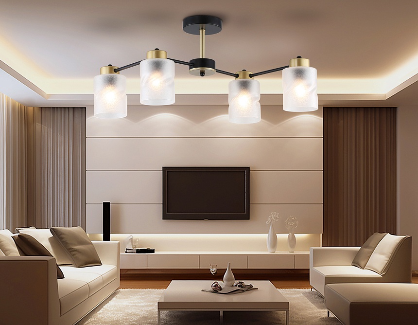 TR303324/4 BK/GD черный/золото E27/4 max 60W 650*290*270