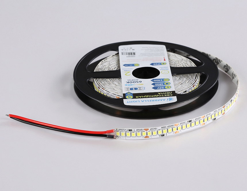 GS3403 2835 240Led/ 20W m/ 24V IP20 6500K/ 5000*10*1.2mm (2 конт.) GS3403 2835 240Led/ 20W m/ 24V IP20 6500K/ 5000*10*1.2mm (2 конт.)