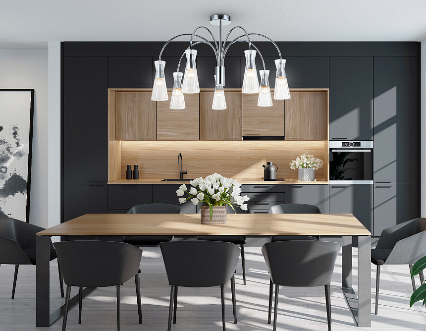 LH55653/7 СH/CL хром/прозрачный E14*7 max 40W D745*460