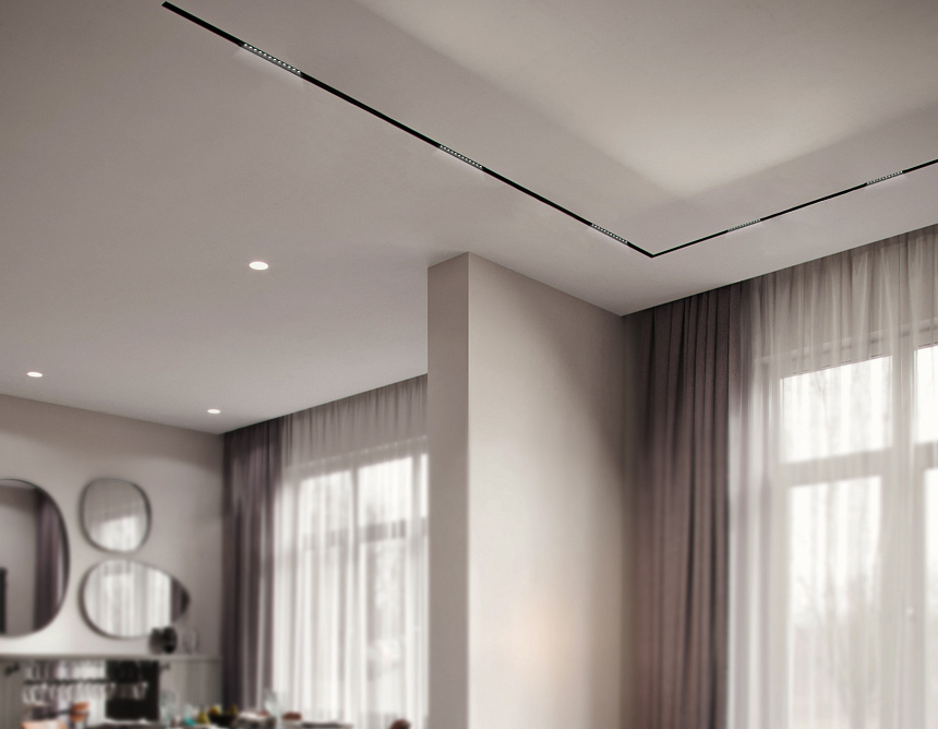 GL1302 BK черный IP20 12W 3000K-6400K 220V 24° 232*25*42 (Без ПДУ)