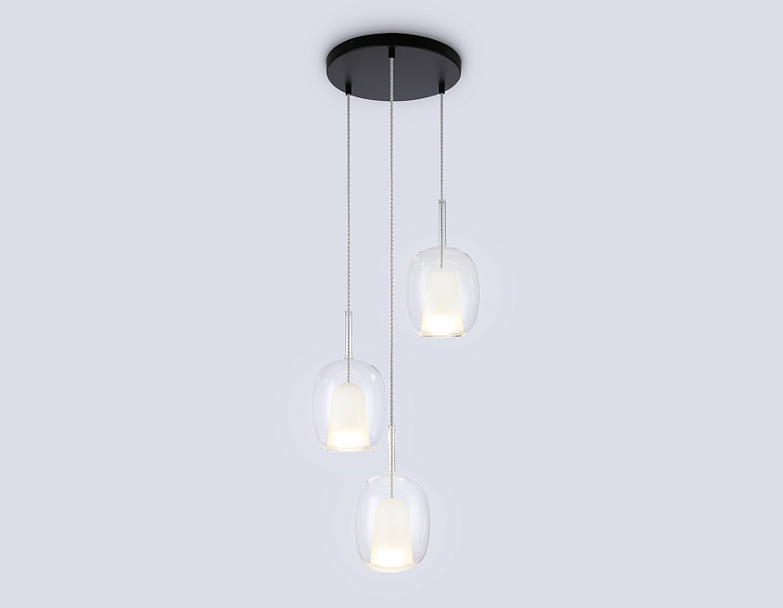 LH11151/3 BK/WH/CL черный/белый/прозрачный E27*3 max 60W D425*1500