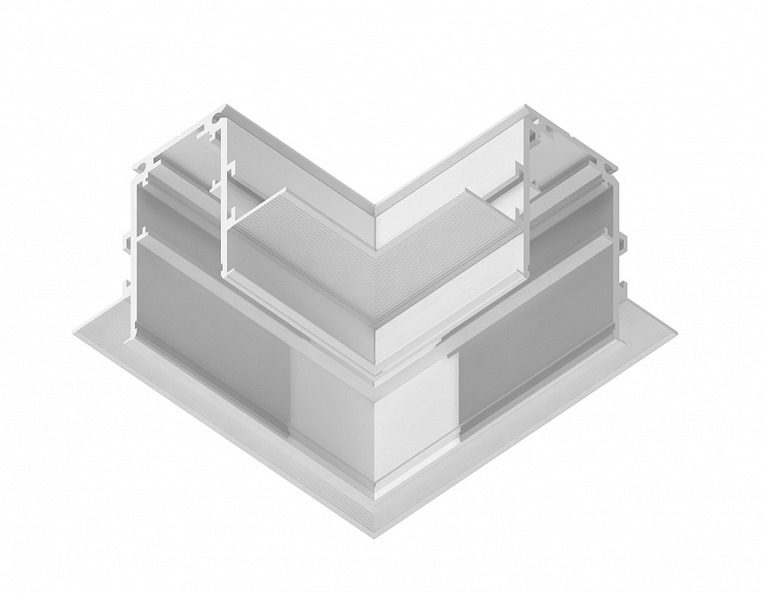 GL3352 WH белый коннектор угловой встраиваемый 85*85*H46.8