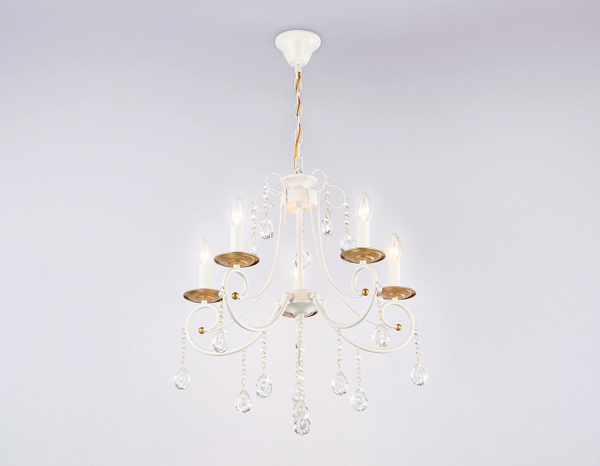 TR4916/5 WH/GD белый/золото E14/5 max 40W D550*860