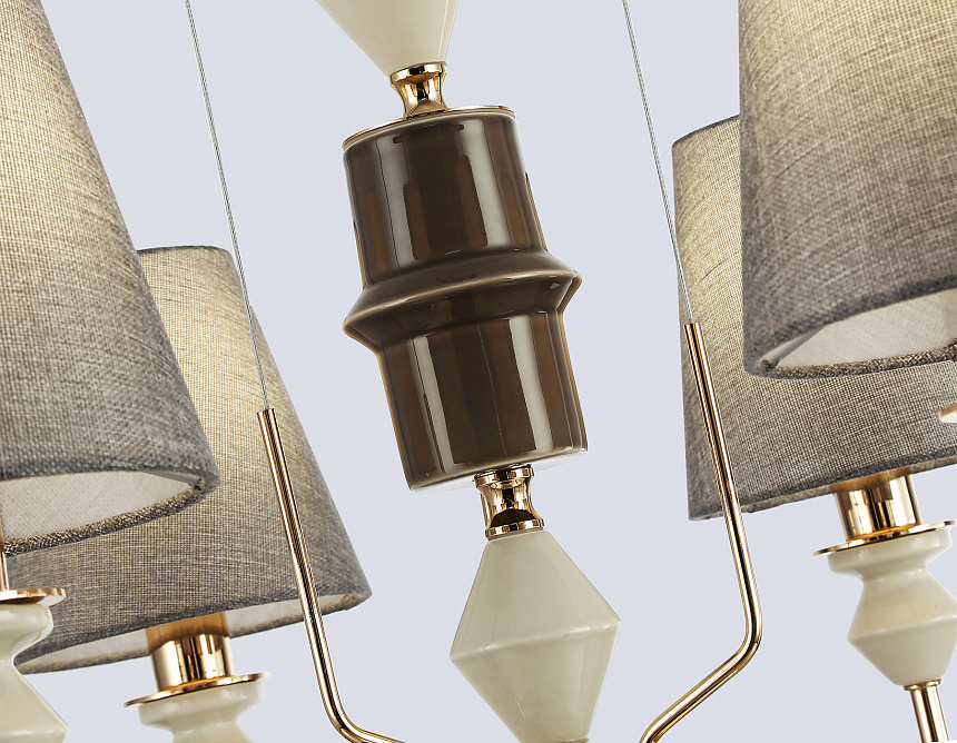 LH75401/6 GD/GR золото/серый E14*6 max 40W D700*1260