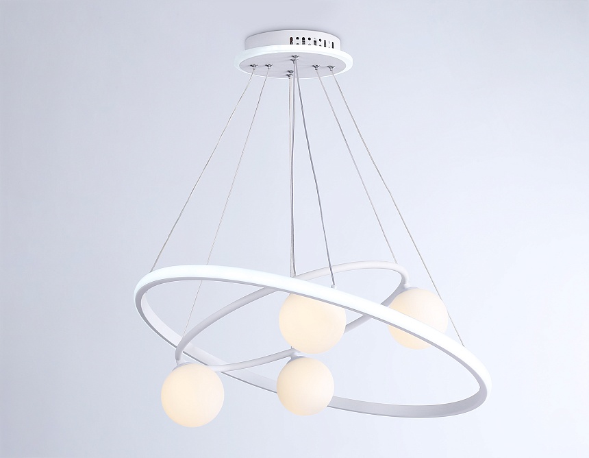 FL66321/1+4 WH белый 69W 3000K-6400K+G9/4 D600/400*1200 (ПДУ ИК)