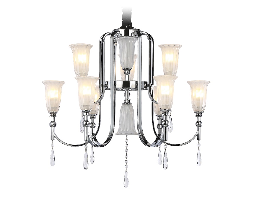 TR3249/9 CH/FR хром/белый матовый E14*9 max 40W D735*720