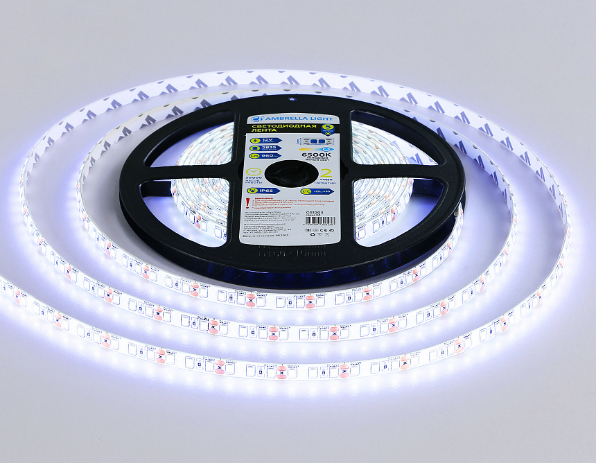 GS1203 2835 120Led/ 9.6W m/ 12V IP65 6500K/ 5000*8*2.27mm (2 конт.) GS1203 2835 120Led/ 9.6W m/ 12V IP65 6500K/ 5000*8*2.27mm (2 конт.)