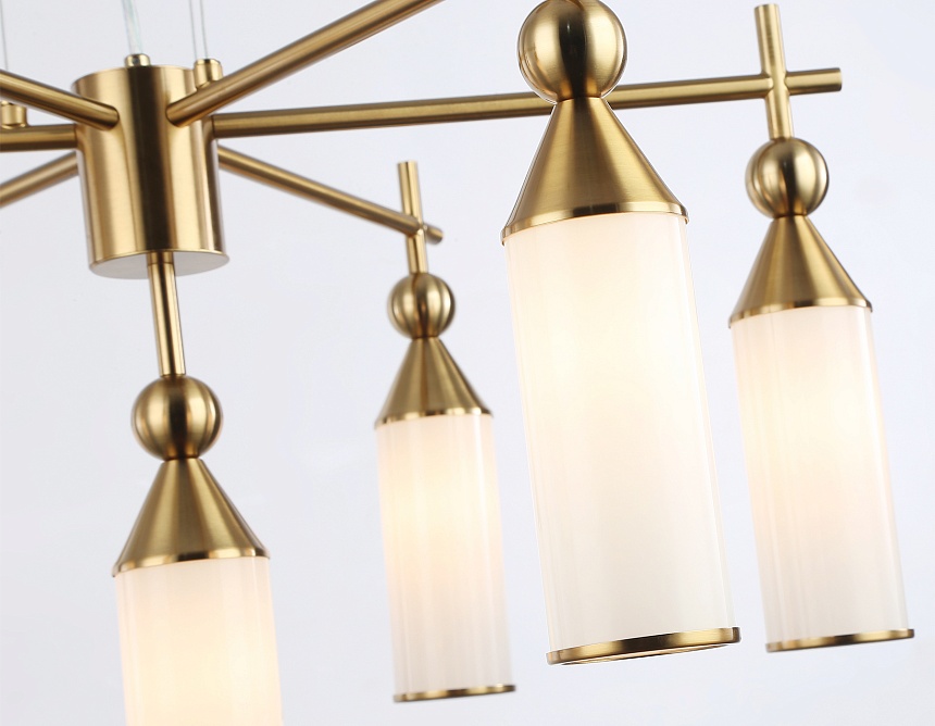 LH55278/7 BS/FR латунь/белый матовый E14*7 max 40W D640*1390