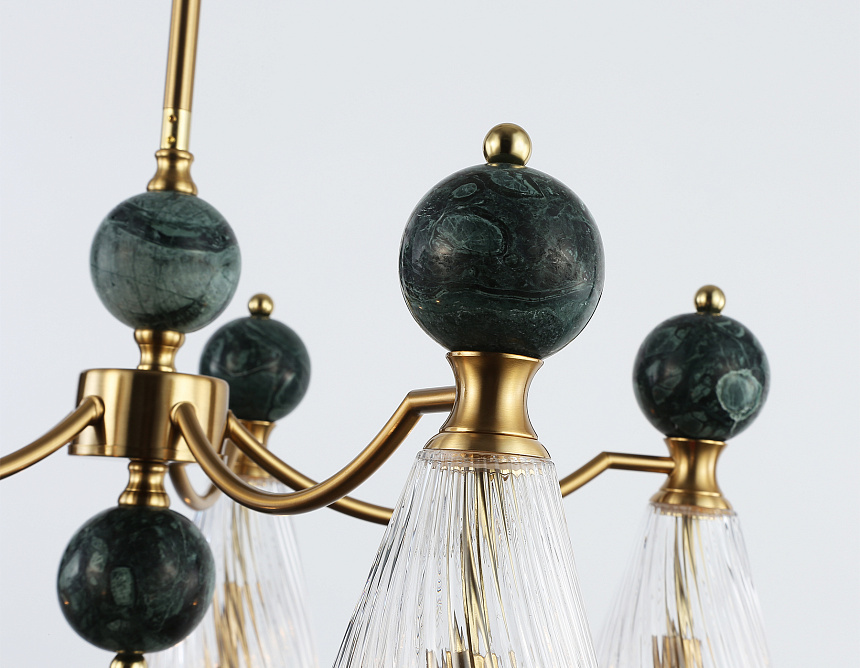 LH53292/5 BS/CL латунь/прозрачный E14*5 max 40W D675*900