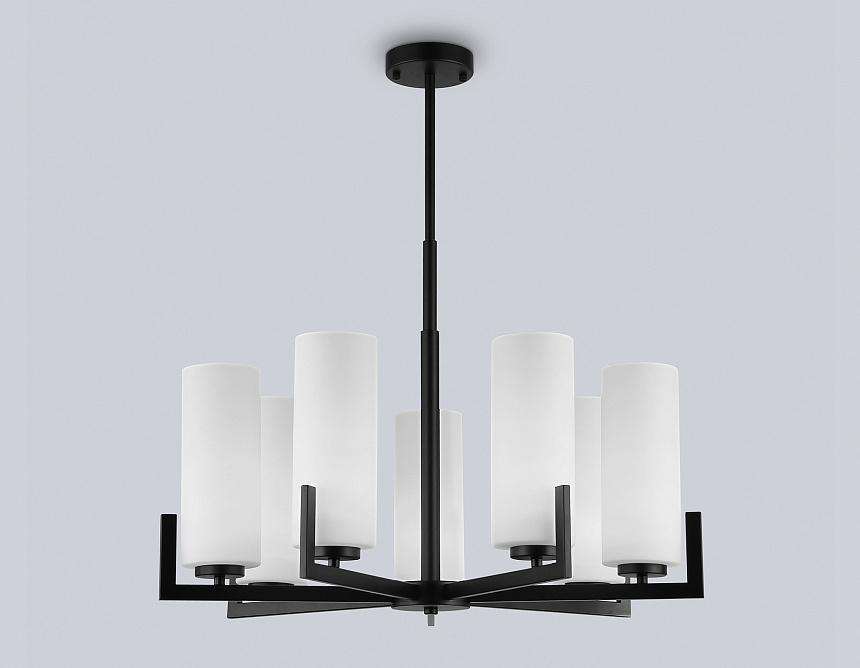 LH56058/7 BK/WH черный/белый E27*7 max 60W D700*750