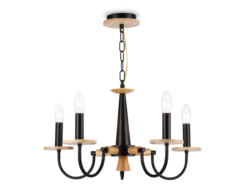 TR9593/5 BK/LW черный/светлое дерево E14/5 max 40W D555*660