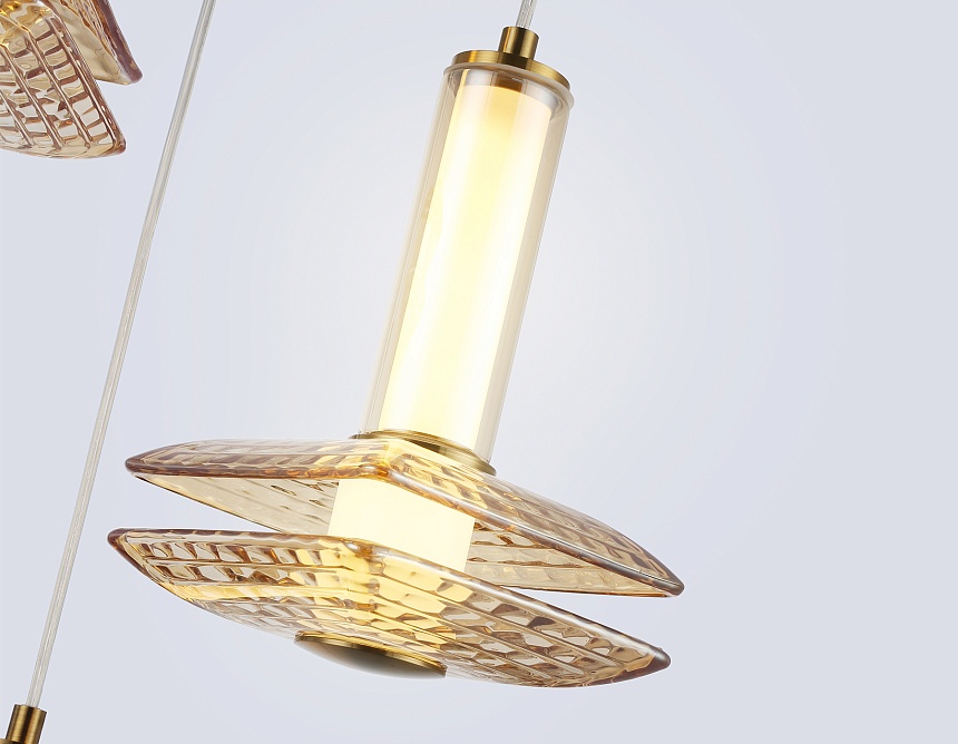 LH31011/3 BS/TI латунь/янтарь 35W 3000K D450*1790