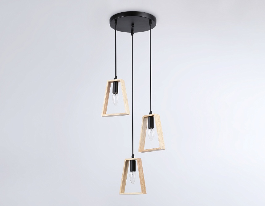 TR80499/3 BK/LW черный/светлое дерево E14/3 max 60W D350*1000