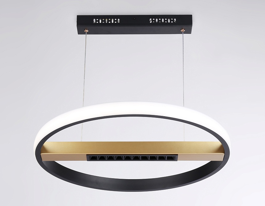 FL51489 BK/GD черный/золото 62W 3000K-6400K D600*1000 (ПДУ ИК)