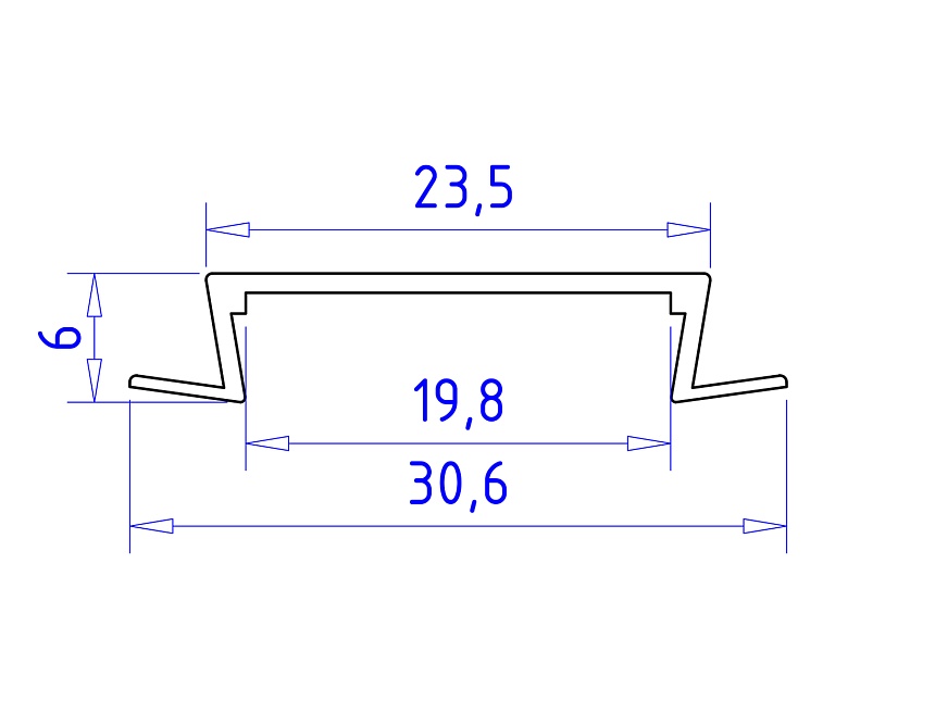 GP1100BK черный 2000*30.6*6