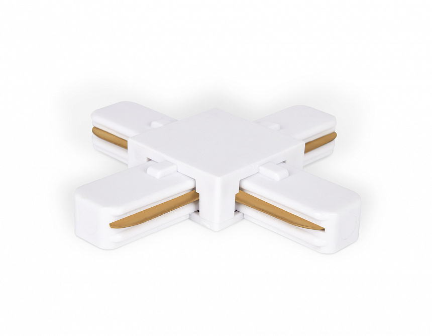 GL7082 WH белый коннектор Х-образный однофазный для соединения трековых шинопроводов