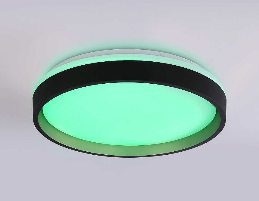 FZ604 BK/GD черный/золото IP20 46W 3000K-6500K+RGB D390*80 (ПДУ ИК)