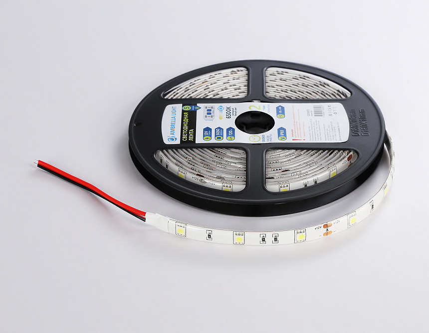 GS1903 5050 30Led/ 7.2W m/ 12V IP65 6500K/ 5000*10*2.87mm (2 конт.) GS1903 5050 30Led/ 7.2W m/ 12V IP65 6500K/ 5000*10*2.87mm (2 конт.)