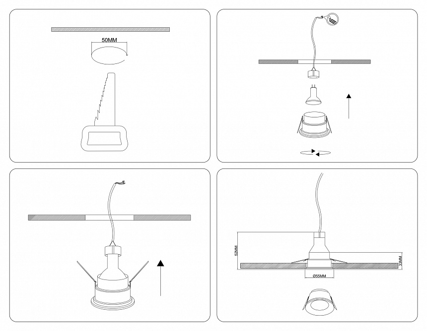 TS51813 WH белый MR11 GU5.3 D55*33 TS51813 WH белый MR11 GU5.3 D55*33