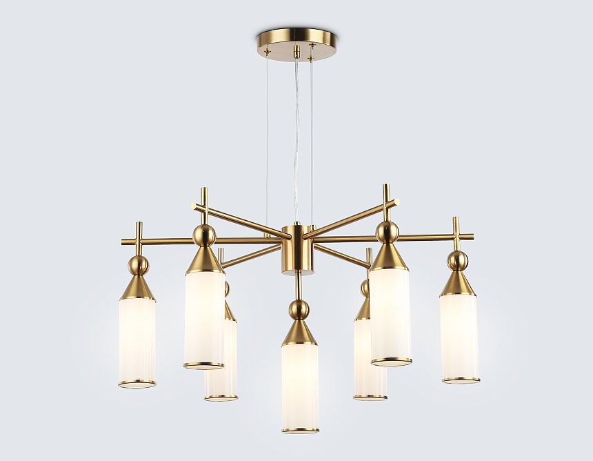 LH55278/7 BS/FR латунь/белый матовый E14*7 max 40W D640*1390