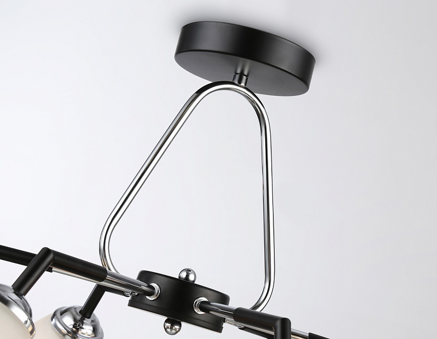 TR303294/6 BK/CH/FR черный/хром/белый матовый E27*6 max 60W D590*380