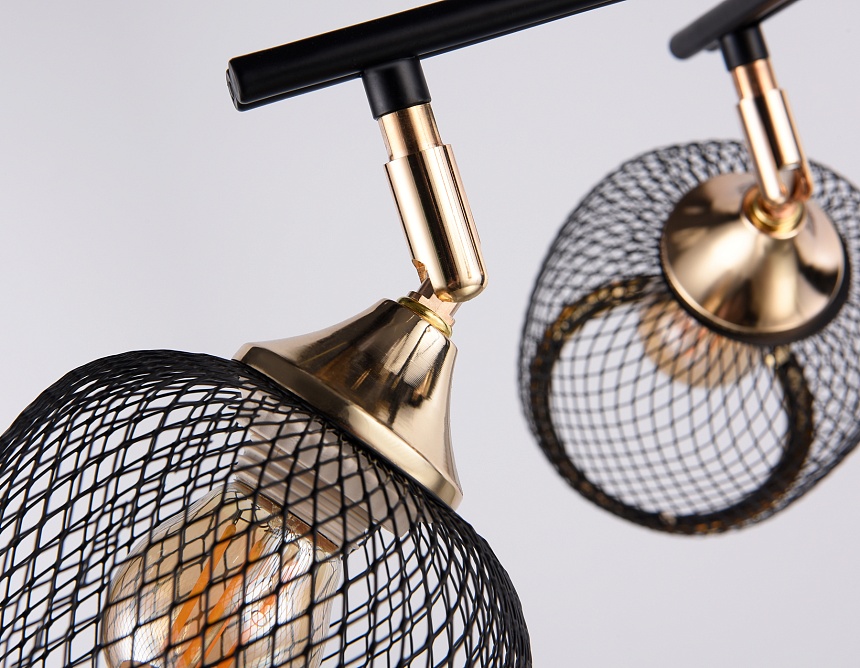 TR80177/4 BK/FGD черный/золото E27/4 max 40W D640*260