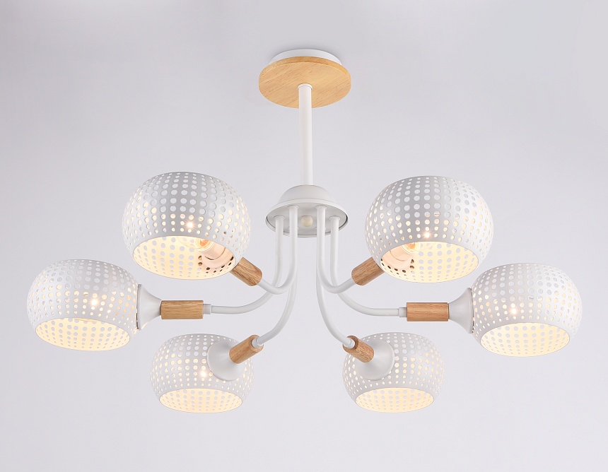 TR80166/6 WH/LWD белый/светлое дерево E14/6 max 40W D690*370