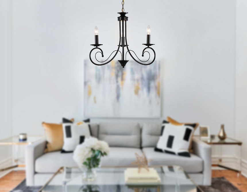 TR9606/3 BK черный E14/3 max 40W D560*650