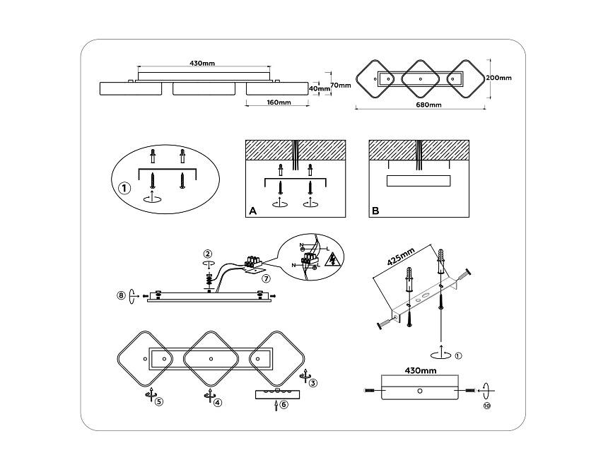FL4877/3 WH/WD белый/дерево 54W 3000-6000K 680*200*70 (без ПДУ)
