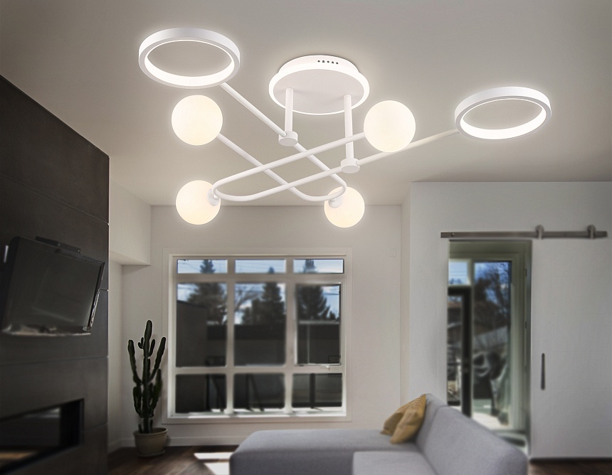 FL66229/6 WH белый 48W 3000K-6400K+G9/4 880*880*240 (ПДУ ИК)