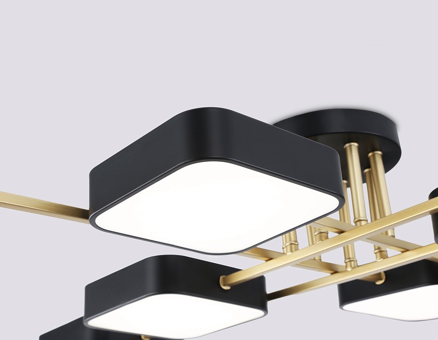 FL516348/8 BK/GD черный/золото 144W 3000-6000K 1060*1060*150 (без ПДУ)