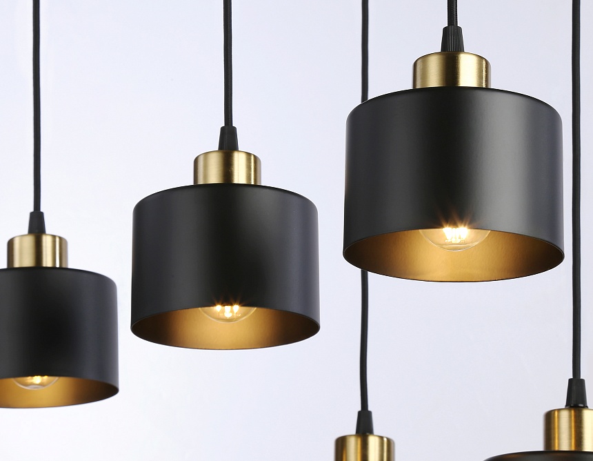 TR8126/6 BK/BS черный/латунь E27*6 max 40W 635*320*920